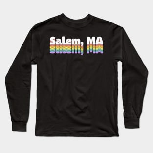 Salem, MA // Retro Typography Design Long Sleeve T-Shirt